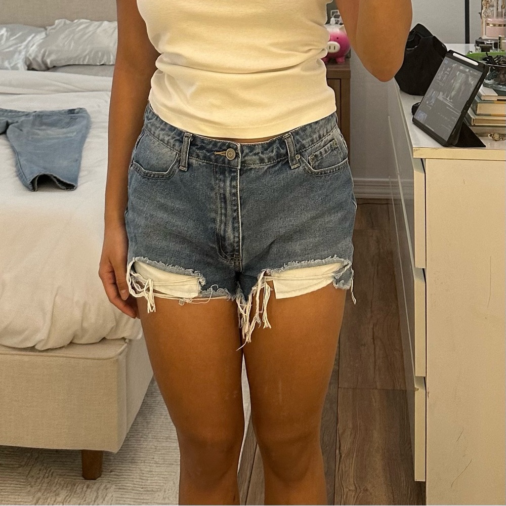 Forever 21 Ripped Denim Shorts